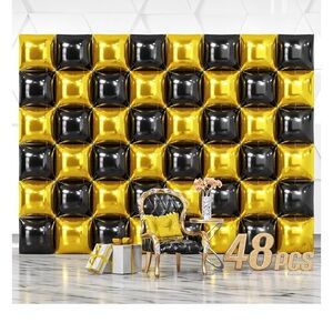 Black and Gold Balloon Wall Set